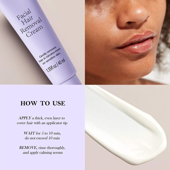 2 Pack Facial Hair Removal Cream for Women Gentle Depilatory Cream 40ml Each - Picture 3 of 8